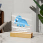 Square Night Light Plaque - Be Your Awesome Self Blue Dinosaur