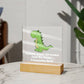Square Night Light Plaque - Be Your Awesome Self Cute Dinosaur