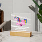 Square Night Light Plaque - Be Your Awesome Self Pink Unicorn