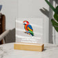 Square Night Light Plaque - Be Your Awesome Self Parrot