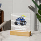 Square Night Light Plaque - Be Your Awesome Self Blue Monster Truck