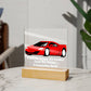 Square Night Light Plaque - Be Your Awesome Self Red Sports Car