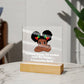 Square Night Light Plaque - Be Your Awesome Self Afro Puffs Girl