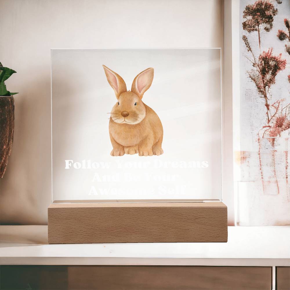 Square Night Light Plaque - Be Your Awesome Self Parrot