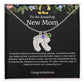 Personalized To An Amazing New Mom Baby Feet Birthstone Necklace