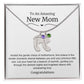 New Mom Baby Feet Birthstone Necklace