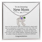 New Mom Baby Feet Birthstone Necklace