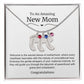 New Mom Baby Feet Birthstone Necklace