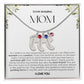 Personalized Engraved Mom Baby Feet Necklace With Birthstone