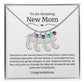 New Mom Baby Feet Birthstone Necklace