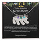 Personalized To An Amazing New Mom Baby Feet Birthstone Necklace