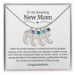 New Mom Baby Feet Birthstone Necklace