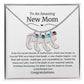 New Mom Baby Feet Birthstone Necklace