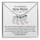 New Mom Baby Feet Birthstone Necklace