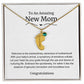 New Mom Baby Feet Birthstone Necklace