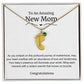 New Mom Baby Feet Birthstone Necklace