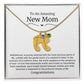 New Mom Baby Feet Birthstone Necklace