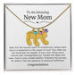 New Mom Baby Feet Birthstone Necklace