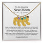 New Mom Baby Feet Birthstone Necklace