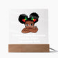 Square Night Light Plaque - Be Your Awesome Self Afro Puffs Girl