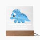 Square Night Light Plaque - Be Your Awesome Self Blue Dinosaur