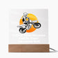 Square Night Light Plaque - Be Your Awesome Self -Sunset Dirt Bike