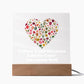 Square Night Light Plaque - Be Your Awesome Self Hearts