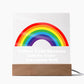 Square Night Light Plaque - Be Your Awesome Self Rainbow