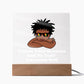 Square Night Light Plaque - Be Your Awesome Self Locks Boy