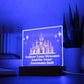 Square Night Light Plaque - Be Your Awesome Self Pink Castle