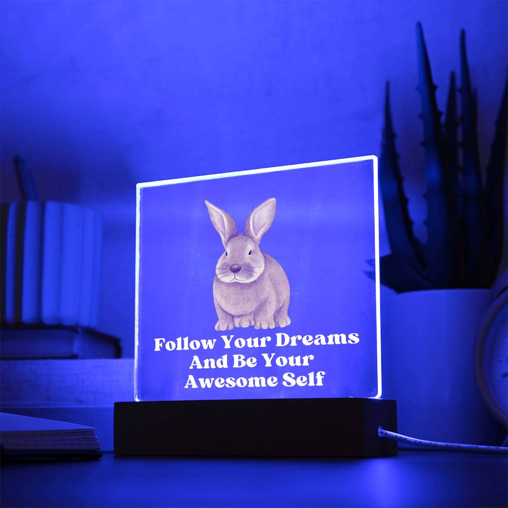 Square Night Light Plaque - Be Your Awesome Self Parrot