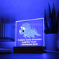 Square Night Light Plaque - Be Your Awesome Self Blue Dinosaur