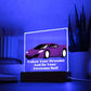 Square Night Light Plaque - Be Your Awesome Self Red Sports Car