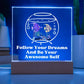 Square Night Light Plaque - Be Your Awesome Self Fish Aquarium