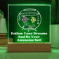 Square Night Light Plaque - Be Your Awesome Self Fish Aquarium