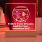 Square Night Light Plaque - Be Your Awesome Self Fish Aquarium