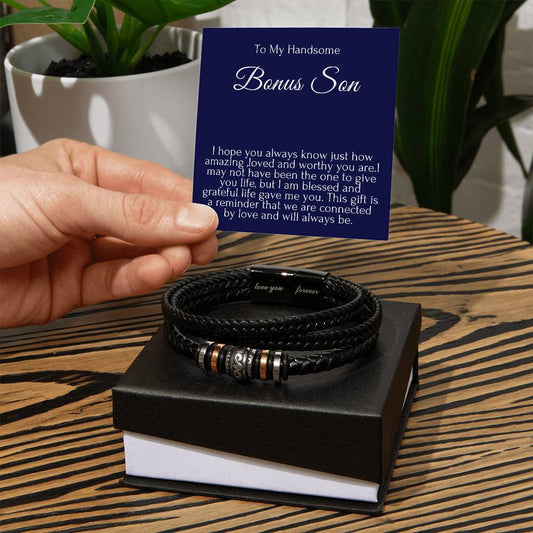 To My Handsome Bonus Son Bracelet