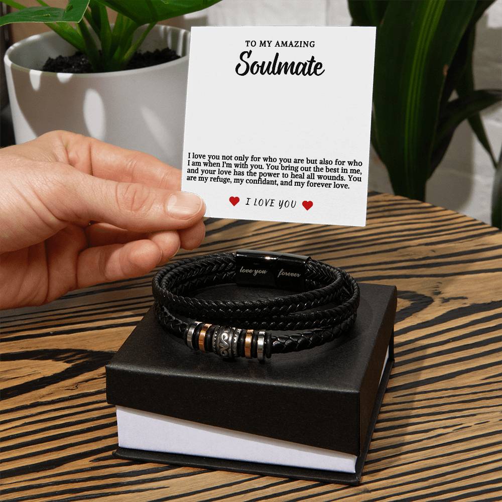 Soulmate Men's Vegan Leather Bracelet