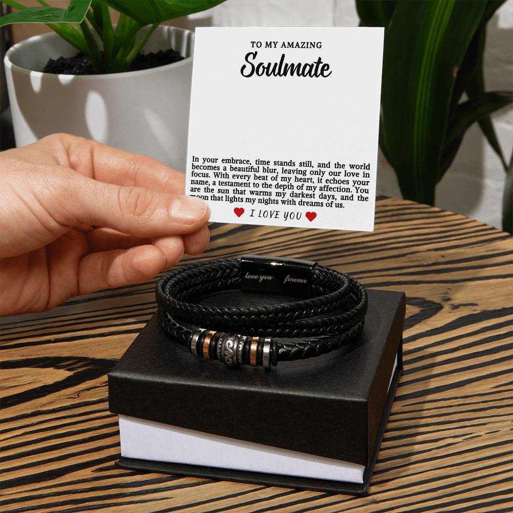 Soulmate Men's Vegan Leather Bracelet