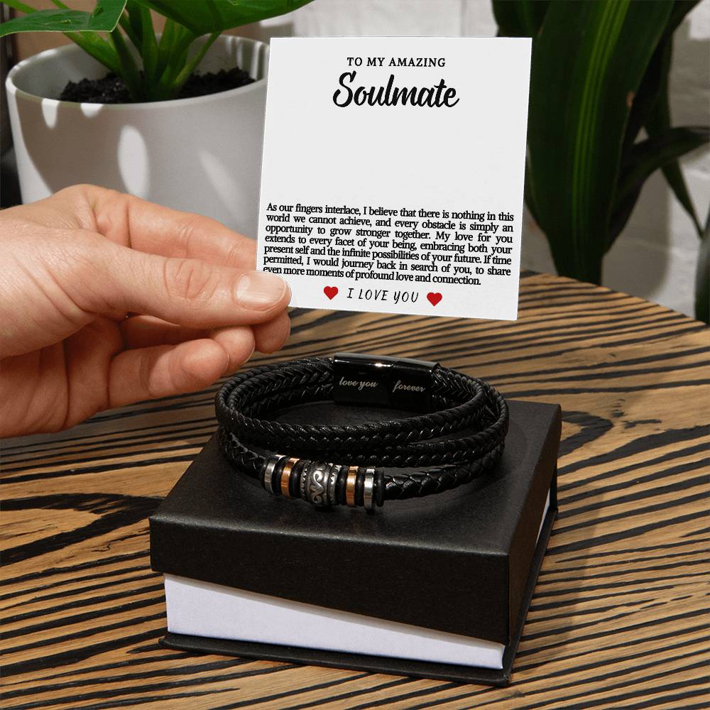 Soulmate Men's Vegan Leather Bracelet