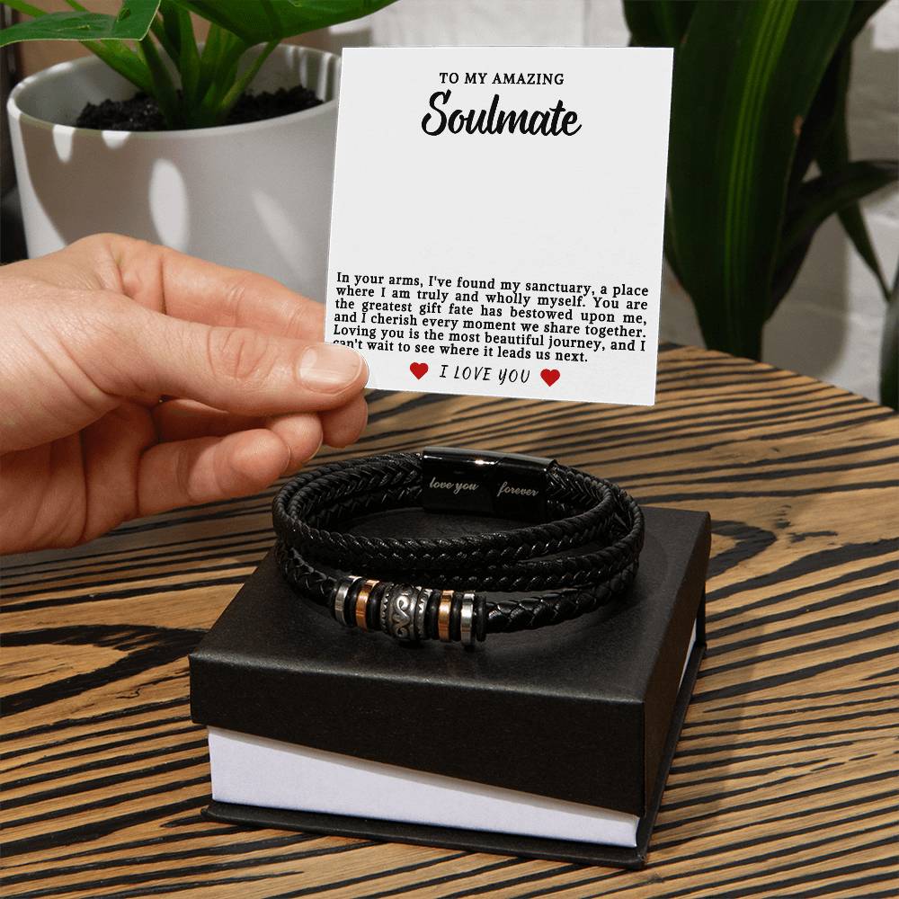 Soulmate Men's Vegan Leather Bracelet