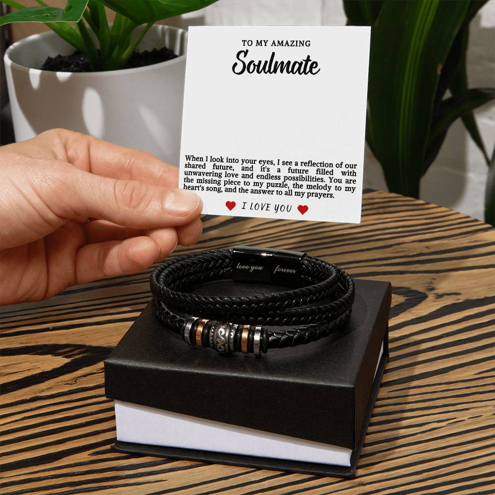 Soulmate Men's Vegan Leather Bracelet