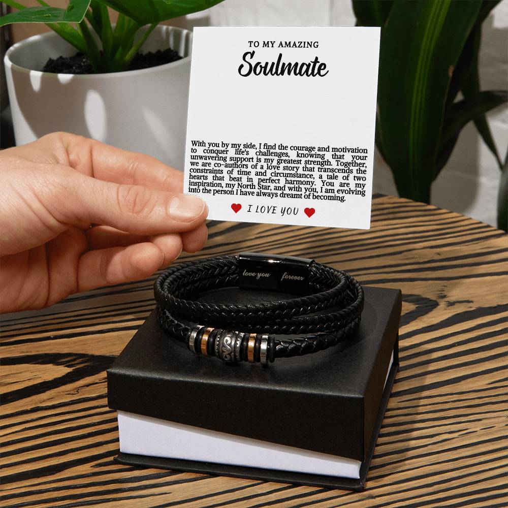 Soulmate Men's Vegan Leather Bracelet