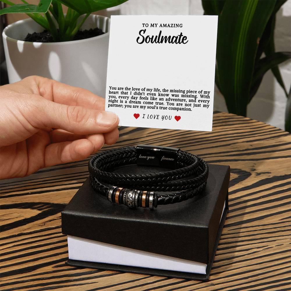 Soulmate Men's Vegan Leather Bracelet