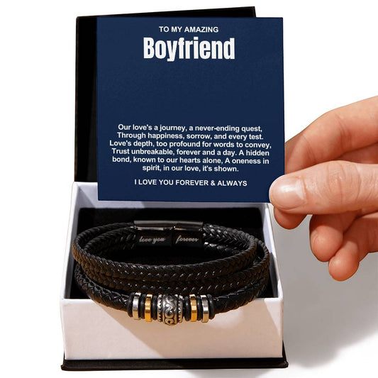 Boyfriend Vegan Leather Bead Bracelet