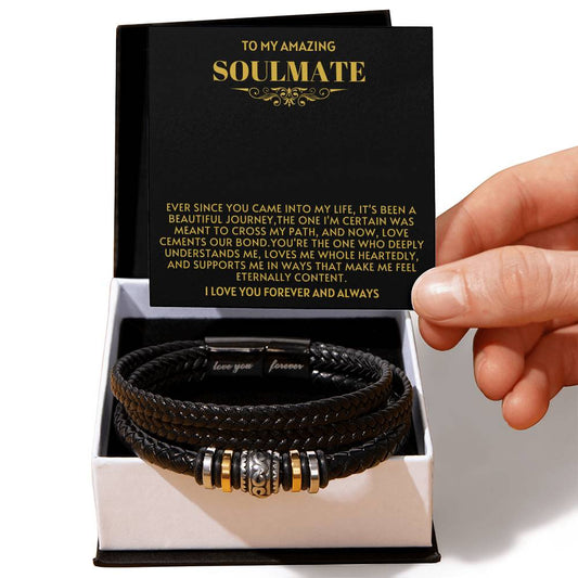 Soulmate Vegan Leather Bracelet- Love Cements Our Bond