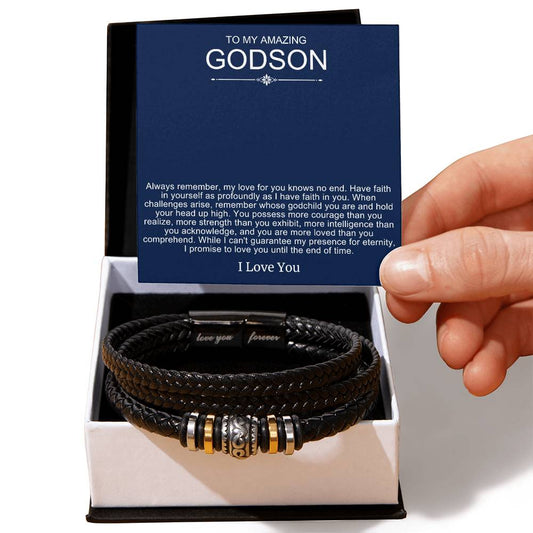 To Godson from God Parent Bracelet