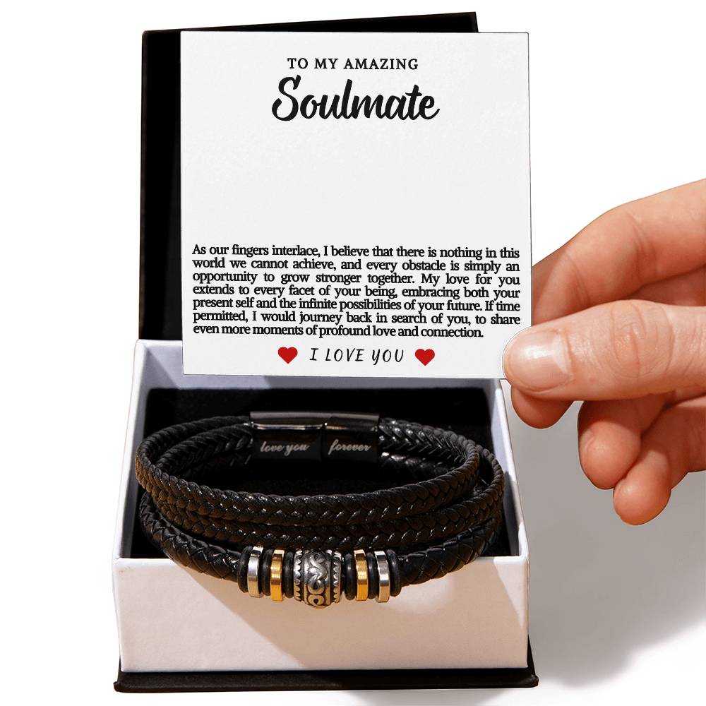 Soulmate Men's Vegan Leather Bracelet