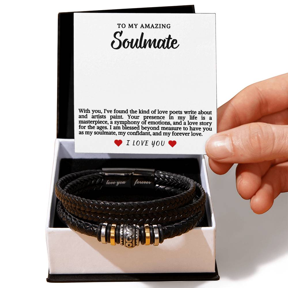 Soulmate Men's Vegan Leather Bracelet