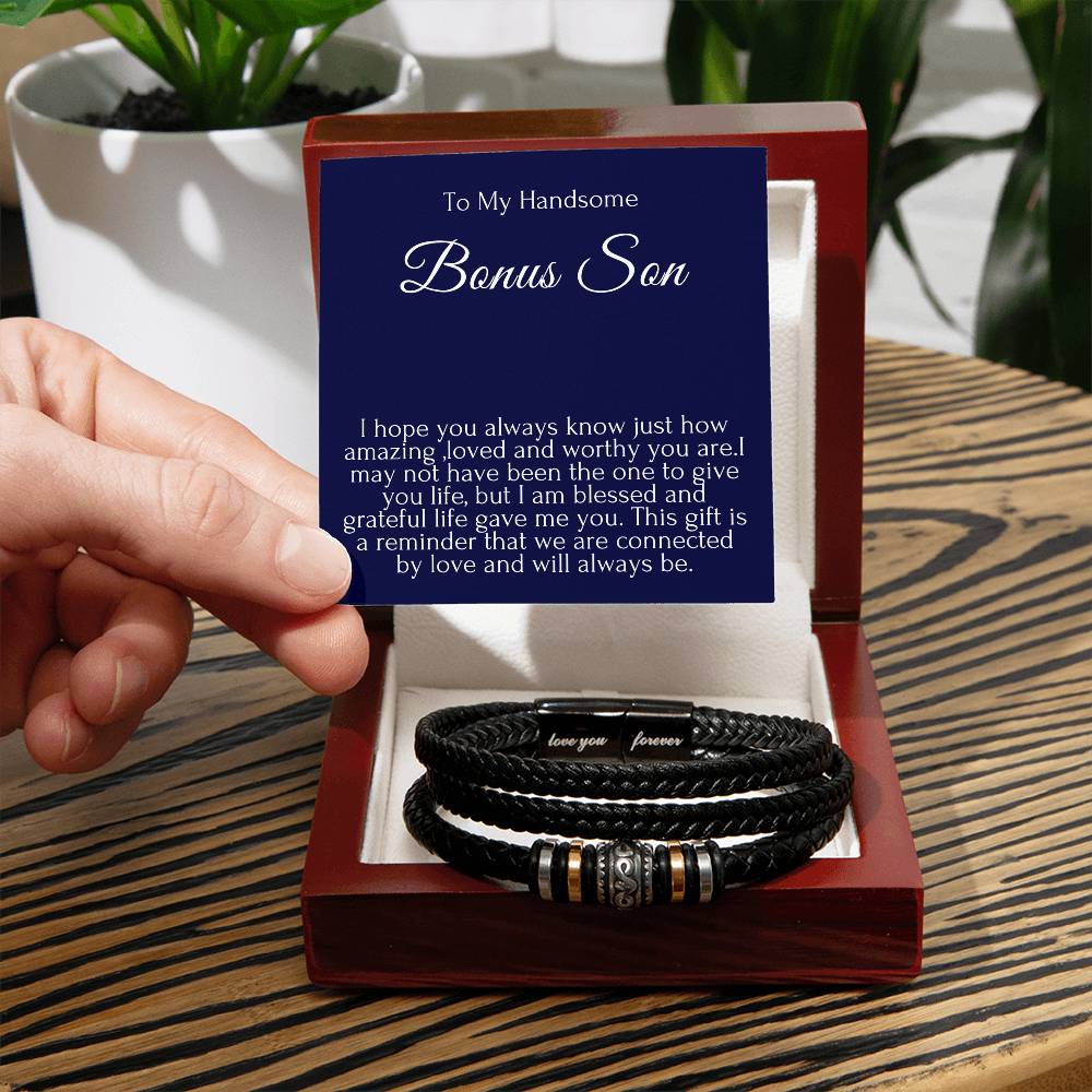 To My Handsome Bonus Son Bracelet